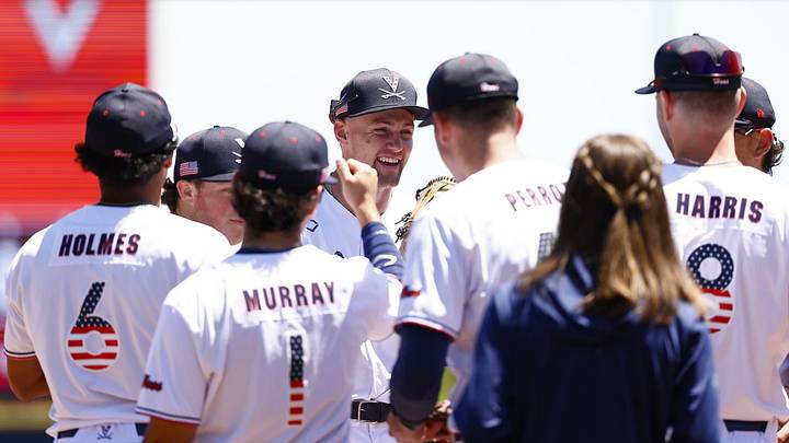 The Virginia Cavaliers take the field at Disharoon Park during the 2026 season. The Virginia Cavaliers take the field at Disharoon Park during the 2026 season.