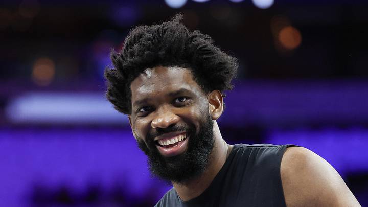 Philadelphia 76ers center Joel Embiid before game three of the second round of the 2026 NBA Playoffs against the New York Knicks at Xfinity Mobile Arena on May 8, 2026. Philadelphia 76ers center Joel Embiid before game three of the second round of the 2026 NBA Playoffs against the New York Knicks at Xfinity Mobile Arena on May 8, 2026.