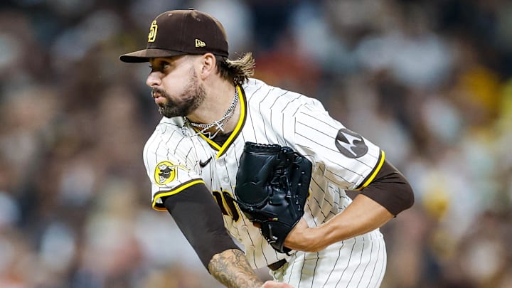 Aug 18, 2025; San Diego, California, USA; San Diego Padres relief pitcher David Morgan (66) throws a pitch during the sixth inning against the San Francisco Giants at Petco Park. Mandatory Credit: David Frerker-Imagn Images Aug 18, 2025; San Diego, California, USA; San Diego Padres relief pitcher David Morgan (66) throws a pitch during the sixth inning against the San Francisco Giants at Petco Park. Mandatory Credit: David Frerker-Imagn Images