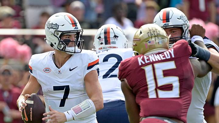 Oct 3, 2026; Tallahassee, Florida, USA; Virginia Cavaliers quarterback Beau Pribula (7) throws the ball during the first quarter of the game against the Florida State Seminoles at Doak S. Campbell Stadium. Mandatory Credit: Melina Myers-Imagn Images Oct 3, 2026; Tallahassee, Florida, USA; Virginia Cavaliers quarterback Beau Pribula (7) throws the ball during the first quarter of the game against the Florida State Seminoles at Doak S. Campbell Stadium. Mandatory Credit: Melina Myers-Imagn Images
