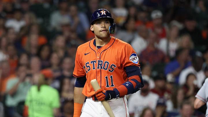 Aug 29, 2025; Houston, Texas, USA; Houston Astros right fielder Cam Smith (11) reacts to striking out leaving two men on base against the Los Angeles Angels in the fourth inning at Daikin Park. Mandatory Credit: Thomas Shea-Imagn Images Aug 29, 2025; Houston, Texas, USA; Houston Astros right fielder Cam Smith (11) reacts to striking out leaving two men on base against the Los Angeles Angels in the fourth inning at Daikin Park. Mandatory Credit: Thomas Shea-Imagn Images