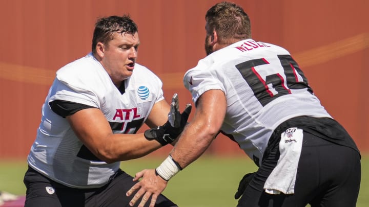 Guard Chris Lindstrom headlines the Atlanta Falcons' continuity-filled offensive line.