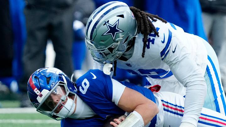 Giants QB Jaxson Dart and former Cowboys DE Jadeveon Clowney Giants QB Jaxson Dart and former Cowboys DE Jadeveon Clowney