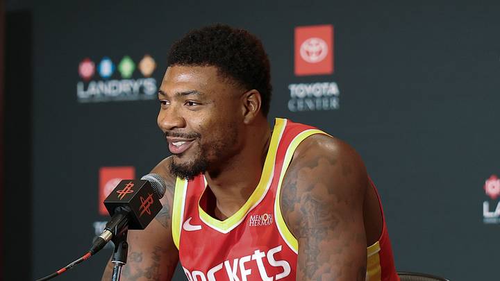 Sep 22, 2026; Houston, TX, USA; Houston Rockets guard Marcus Smart (36) talks during media day at Hilton Americas hotel. Mandatory Credit: Troy Taormina-Imagn Images Sep 22, 2026; Houston, TX, USA; Houston Rockets guard Marcus Smart (36) talks during media day at Hilton Americas hotel. Mandatory Credit: Troy Taormina-Imagn Images
