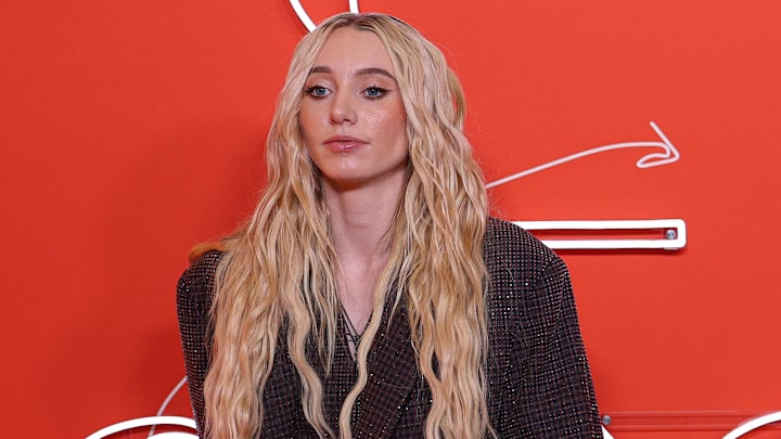 Apr 14, 2025; New York, New York, USA;  Paige Bueckers on the orange carpet before the 2025 WNBA Draft at The Shed at Hudson Yards. Mandatory Credit: Vincent Carchietta-Imagn Images