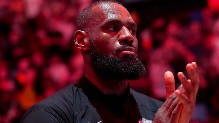 Dec 4, 2024; Miami, Florida, USA; Los Angeles Lakers forward LeBron James (23) during pregame ceremonies before a game against the Miami Heat at Kaseya Center. Mandatory Credit: Jim Rassol-Imagn Images Dec 4, 2024; Miami, Florida, USA; Los Angeles Lakers forward LeBron James (23) during pregame ceremonies before a game against the Miami Heat at Kaseya Center. Mandatory Credit: Jim Rassol-Imagn Images
