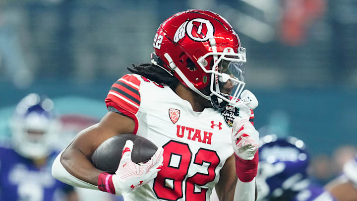 Utah Utes tight end Landen King (82) has entered the transfer portal with a do not contact tag.