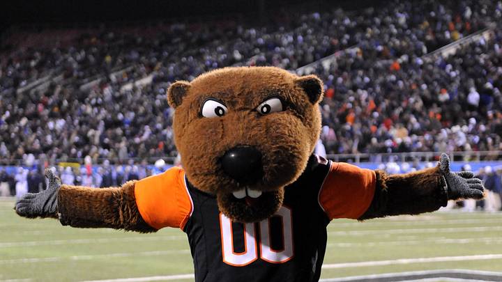 Dec 22, 2009; Las Vegas, NV, USA; Oregon State Beavers mascot Benny poses during the 2009 Las Vegas Bowl against the BYU Cougars at Sam Boyd Stadium. Mandatory Credit: Kirby Lee/Image of Sport-USA TODAY Sports Dec 22, 2009; Las Vegas, NV, USA; Oregon State Beavers mascot Benny poses during the 2009 Las Vegas Bowl against the BYU Cougars at Sam Boyd Stadium. Mandatory Credit: Kirby Lee/Image of Sport-USA TODAY Sports