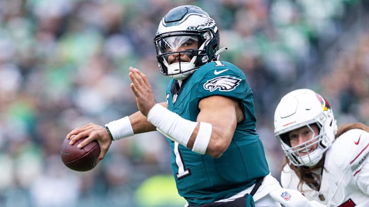 Dec 31, 2023; Philadelphia, Pennsylvania, USA; Philadelphia Eagles quarterback Jalen Hurts (1)