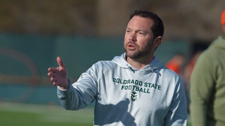 Colorado State football defensive coordinator Tyson Summers during spring practices with the CSU football team in 2025.