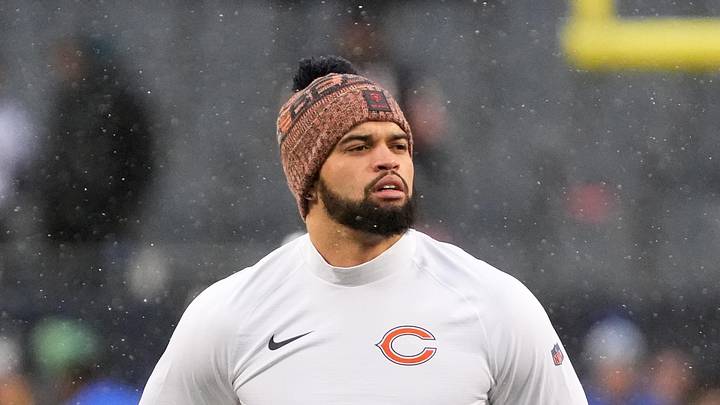 Jan 18, 2026; Chicago, IL, USA; Chicago Bears quarterback Caleb Williams (18) looks on during warmups before an NFC Divisional Round game against the Los Angeles Rams at Soldier Field. Mandatory Credit: David Banks-Imagn Images Jan 18, 2026; Chicago, IL, USA; Chicago Bears quarterback Caleb Williams (18) looks on during warmups before an NFC Divisional Round game against the Los Angeles Rams at Soldier Field. Mandatory Credit: David Banks-Imagn Images