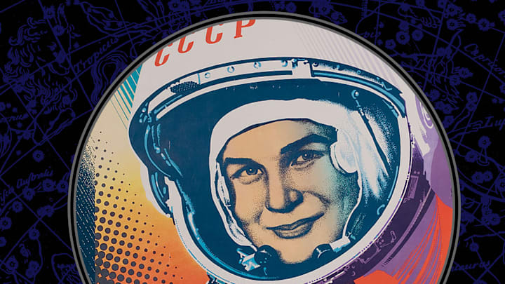 Valentina Tereshkova in a Russian poster.