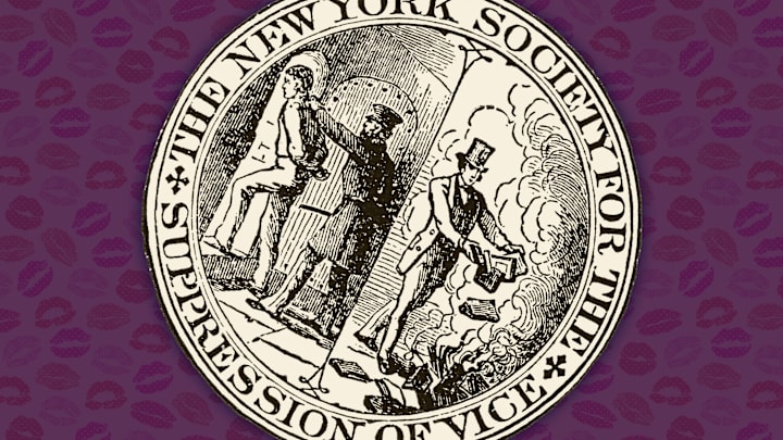 The seal of Anthony Comstock’s New York Society for the Suppression of Vice.