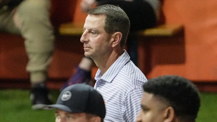 Clemson Head Coach Dabo Swinney during 2026 Clemson Pro Day in the Poe Indoor Facility at Clemson University in Clemson Thursday, March 12, 2026.