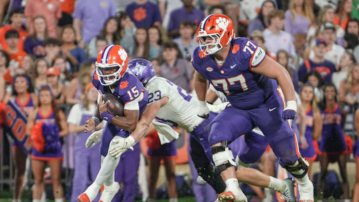 Clemson offensive lineman Ronan O'Connell (77) is expected to see a large amount of snaps in the Pinstripe Bowl on Dec. 27. Clemson offensive lineman Ronan O'Connell (77) is expected to see a large amount of snaps in the Pinstripe Bowl on Dec. 27.