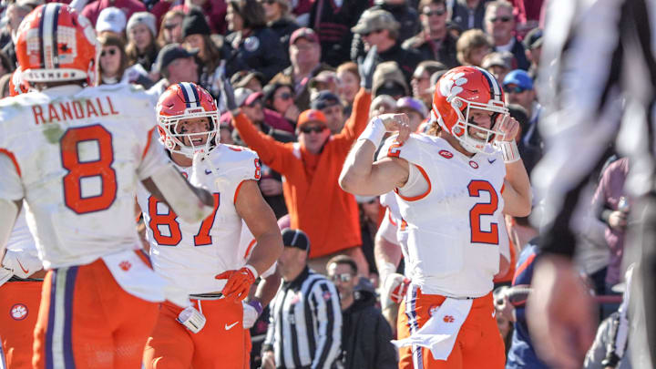 Clemson quarterback Cade Klubnik (2) hopes to leave the Tigers with memories of being a good person around campus. Clemson quarterback Cade Klubnik (2) hopes to leave the Tigers with memories of being a good person around campus.