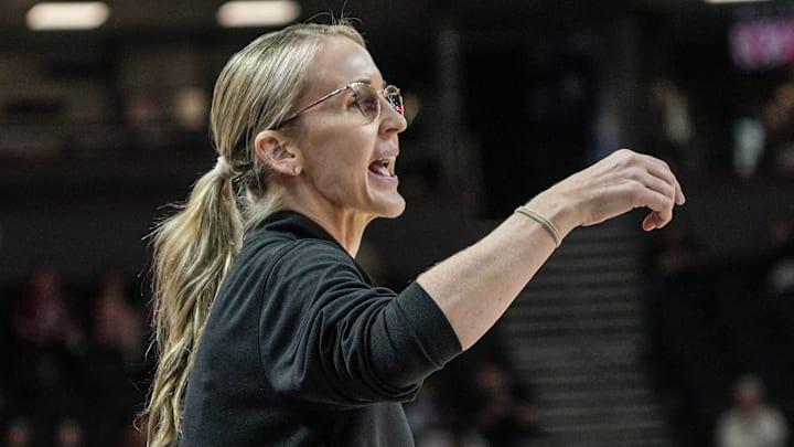 Vanderbilt Head Coach Shea Ralph during the first quarter SEC Women's Basketball Tournament at Bon Secours Wellness Arena in Greenville, South Carolina Friday, March 6, 2026.