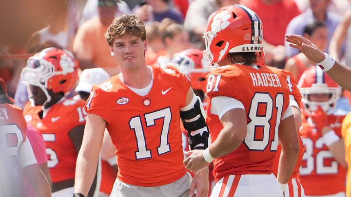Clemson quarterback Christopher Vizzina (17) has fought through a left elbow injury for the past two weeks. Clemson quarterback Christopher Vizzina (17) has fought through a left elbow injury for the past two weeks.
