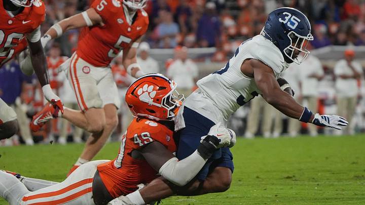 Clemson defensive end Darien Mayo (49) was one of the team's best defensive tackles in the win over Cal. Clemson defensive end Darien Mayo (49) was one of the team's best defensive tackles in the win over Cal.