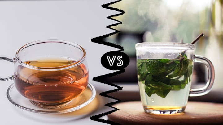 There‘s a time and place for black tea (left) and herbal tea (right).