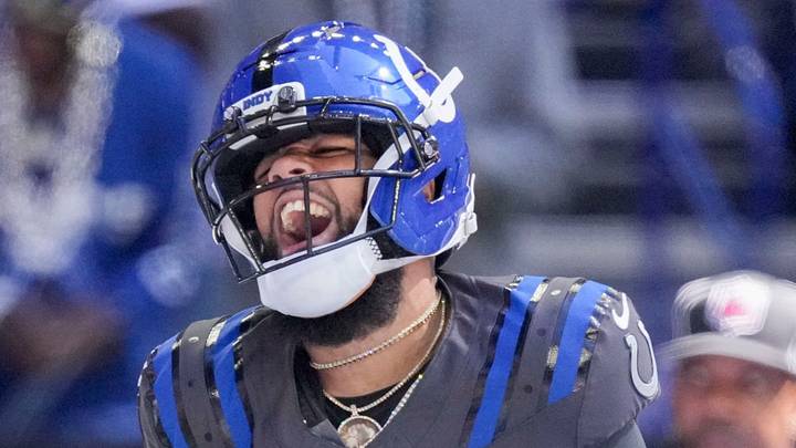 Indianapolis Colts wide receiver Keenan Allen (10) celebrates after a touchdown Indianapolis Colts wide receiver Keenan Allen (10) celebrates after a touchdown