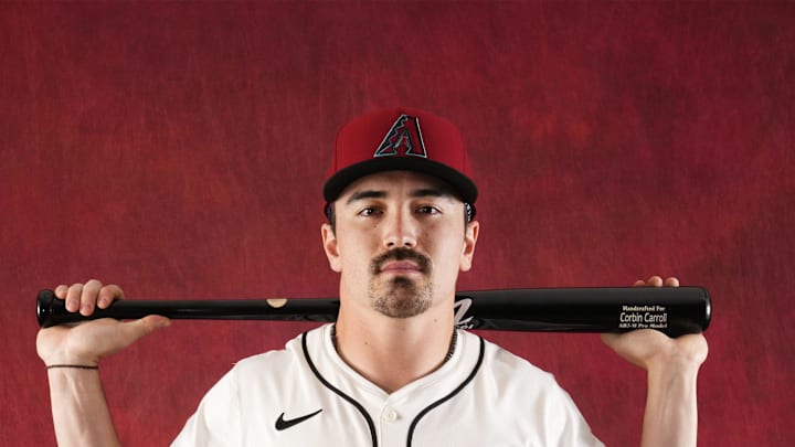 Corbin Carroll during photo day at Salt River Fields at Talking Stick on Feb. 21, 2024 in