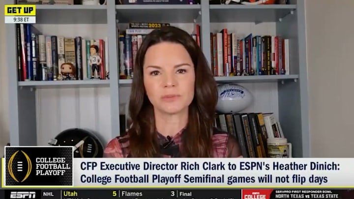 The CFP will not flip semifinal dates according to Heather Dinich.