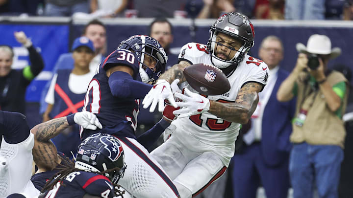 Nov 5, 2023; Houston, Texas, USA; Houston Texans safety DeAndre Houston-Carson (30) and Tampa Bay