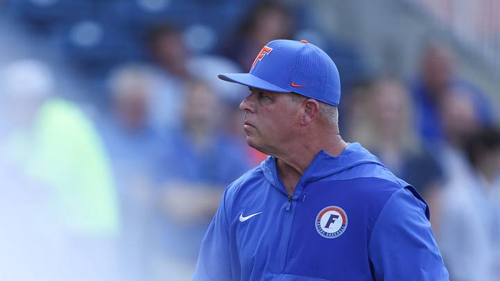 Florida head coach Kevin O'Sullivan heads to the dugout during an NCAA baseball game at Condron Ballpark in Gainesville, FL on Friday, March 13, 2026. [Alan Youngblood/Gainesville Sun]