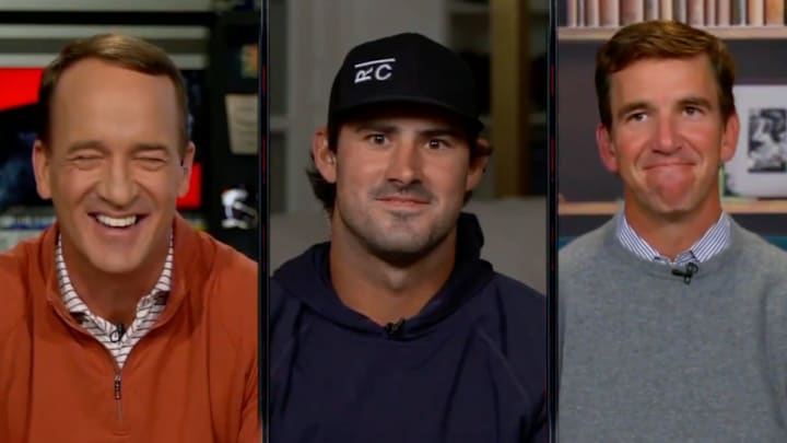 Peyton Manning, Daniel Jones and Eli Manning made for some awkward television in the best way on Monday night.
