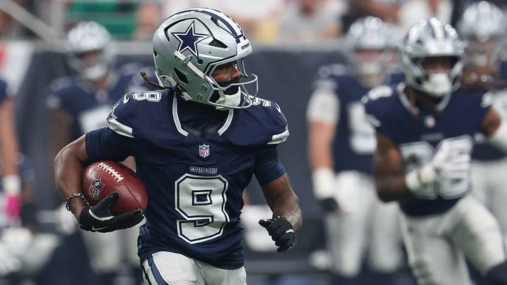 Oct 4, 2026; Houston, Texas, USA;  Dallas Cowboys wide receiver KaVontae Turpin (9) returns a punt against the Houston Texans during the first half at Reliant Stadium.  Mandatory Credit: Thomas Shea-Imagn Images