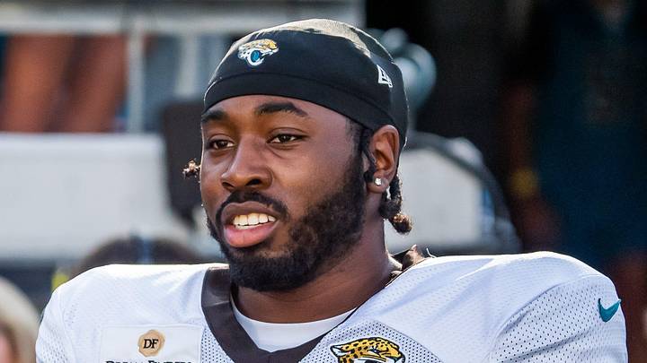 Jacksonville Jaguars linebacker Jalen McLeod (53) walks onto the field before an NFL scrimmage at EverBank Stadium Friday August 1, 2025, in Jacksonville, Fla. [Doug Engle/Florida Times-Union]