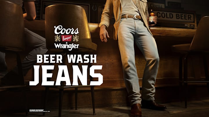 Genuine Western beer meets authentic Western apparel as the two venerable brands officially collaborate for the first time to introduce Beer Wash Jeans: the first and only Wrangler denim washed in Coors.