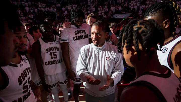 South Carolina basketball coach Lamont Paris and his team