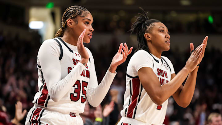 South Carolina basketball forwards Ashlyn Watkins and Sakima Walker