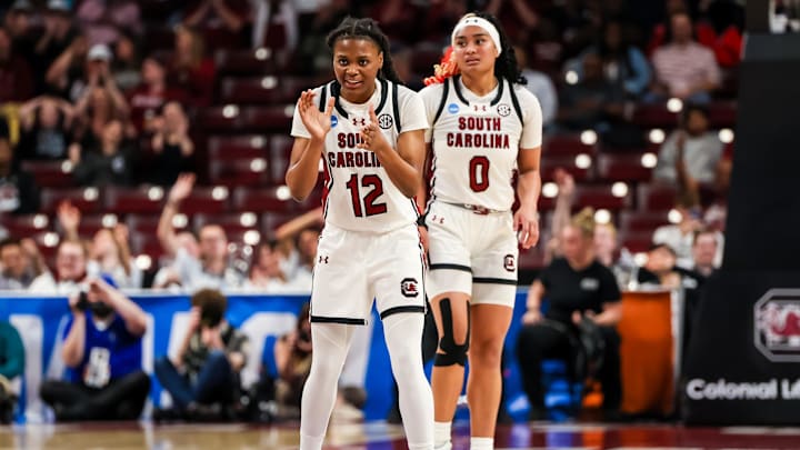 South Carolina basketball guards MiLaysia Fulwiley and Te-Hina Paopao