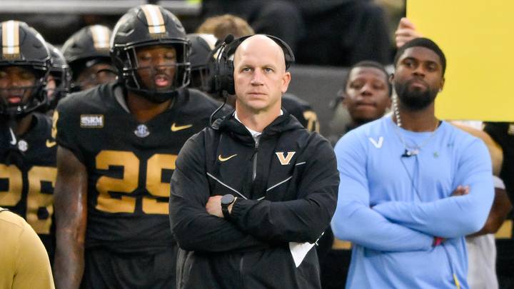 Oct 10, 2026; Nashville, Tennessee, USA; Vanderbilt Commodores head coach Clark Lea watches against the Mississippi Rebels during the first half at FirstBank Stadium. Mandatory Credit: Steve Roberts-Imagn Images Oct 10, 2026; Nashville, Tennessee, USA; Vanderbilt Commodores head coach Clark Lea watches against the Mississippi Rebels during the first half at FirstBank Stadium. Mandatory Credit: Steve Roberts-Imagn Images