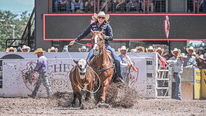 Cheyanne McCartney's 4.3-second run in the Cheyenne Frontier Days short go Cheyanne McCartney's 4.3-second run in the Cheyenne Frontier Days short go