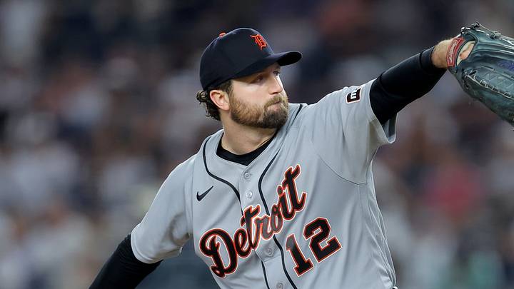 Jun 29, 2026; Bronx, New York, USA; Detroit Tigers starting pitcher Casey Mize (12) pitches against the New York Yankees during the seventh inning at Yankee Stadium. Mandatory Credit: Brad Penner-Imagn Images Jun 29, 2026; Bronx, New York, USA; Detroit Tigers starting pitcher Casey Mize (12) pitches against the New York Yankees during the seventh inning at Yankee Stadium. Mandatory Credit: Brad Penner-Imagn Images