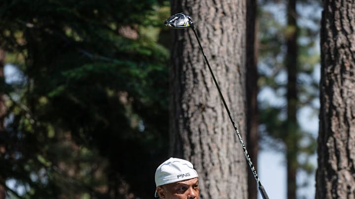 Charles Barkley during the first round of the 2024 American Century Celebrity Championship at Edgewood Tahoe Golf Course in Stateline, Nev. Charles Barkley during the first round of the 2024 American Century Celebrity Championship at Edgewood Tahoe Golf Course in Stateline, Nev.