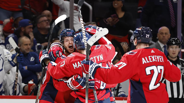 Nic Dowd, Washington Capitals Mandatory Credit: Geoff Burke-Imagn Images