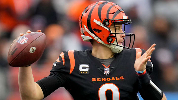 Joe Burrow threw for 4,475 yards and 35 touchdowns during the 2022 season for the Cincinnati