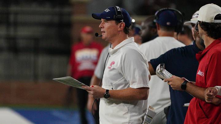 Sep 5, 2026; Mobile, Alabama, USA; South Alabama Jaguars head coach Major Applewhite looks on during the third quarter against the Southeastern Louisiana Lions at Hancock Whitney Stadium. Mandatory Credit: Glenn Andrews-Imagn Images Sep 5, 2026; Mobile, Alabama, USA; South Alabama Jaguars head coach Major Applewhite looks on during the third quarter against the Southeastern Louisiana Lions at Hancock Whitney Stadium. Mandatory Credit: Glenn Andrews-Imagn Images