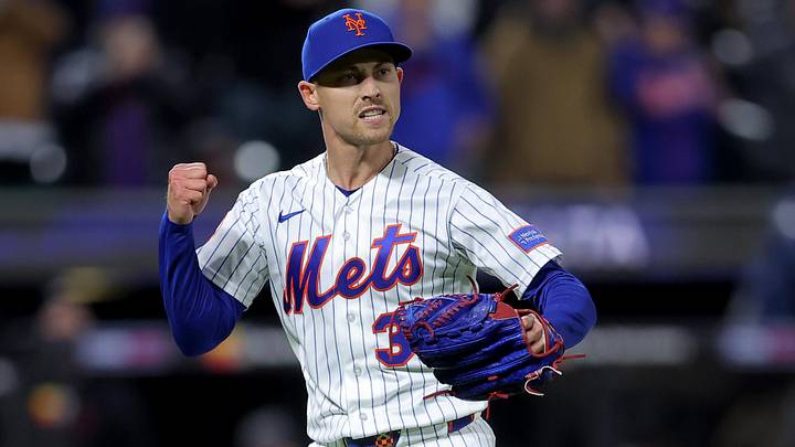New York Mets relief pitcher Luke Weaver. New York Mets relief pitcher Luke Weaver.