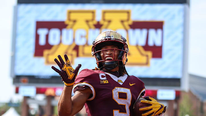Sep 30, 2023; Minneapolis, Minnesota, USA; Minnesota Golden Gophers wide receiver Daniel Jackson (9)