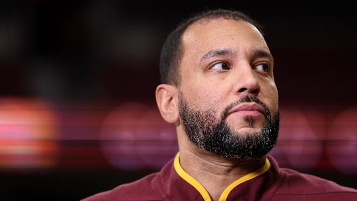 Nov 19, 2024; Minneapolis, Minnesota, USA; Minnesota Golden Gophers head coach Ben Johnson looks on after the game against the Cleveland State Vikings at Williams Arena. Mandatory Credit: Matt Krohn-Imagn Images Nov 19, 2024; Minneapolis, Minnesota, USA; Minnesota Golden Gophers head coach Ben Johnson looks on after the game against the Cleveland State Vikings at Williams Arena. Mandatory Credit: Matt Krohn-Imagn Images