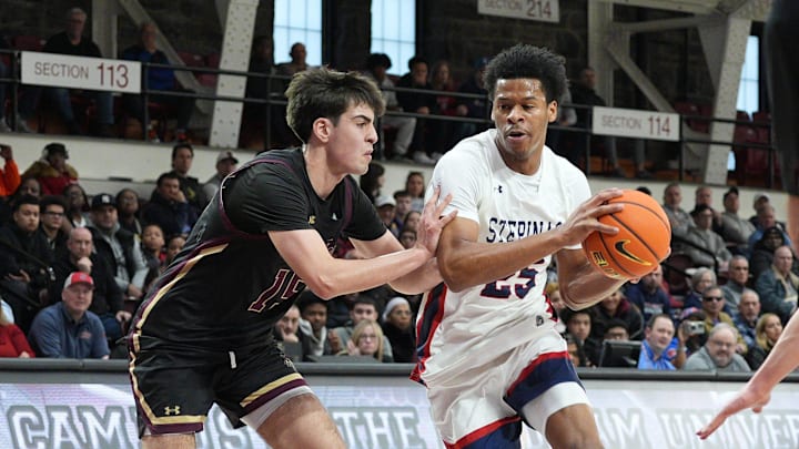 Stepinac’s Jasiah Jervis (25) during game against Iona during CHSAA AA quarterfinal at Fordham University in the Bronx March 1, 2026. Stepinac won the game 67-51.