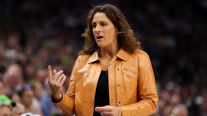 Sep 29, 2024; Minneapolis, Minnesota, USA; Connecticut Sun head coach Stephanie White looks on during the first half against the Minnesota Lynx of game one of the 2024 WNBA Semi-finals at Target Center. Mandatory Credit: Matt Krohn-Imagn Images Sep 29, 2024; Minneapolis, Minnesota, USA; Connecticut Sun head coach Stephanie White looks on during the first half against the Minnesota Lynx of game one of the 2024 WNBA Semi-finals at Target Center. Mandatory Credit: Matt Krohn-Imagn Images