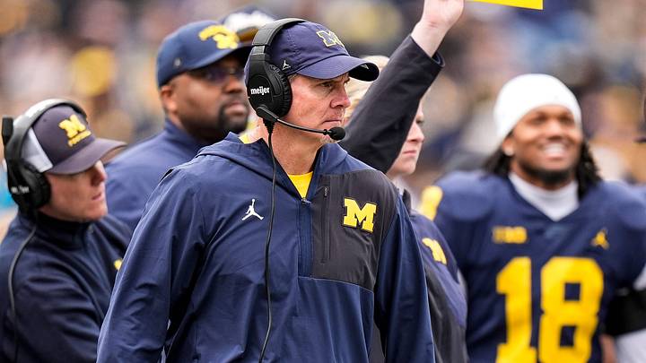 Michigan defensive coordinator Jay Hill watches a play during the spring game at Michigan Stadium in Ann Arbor on Saturday, April 18, 2026. Michigan defensive coordinator Jay Hill watches a play during the spring game at Michigan Stadium in Ann Arbor on Saturday, April 18, 2026.
