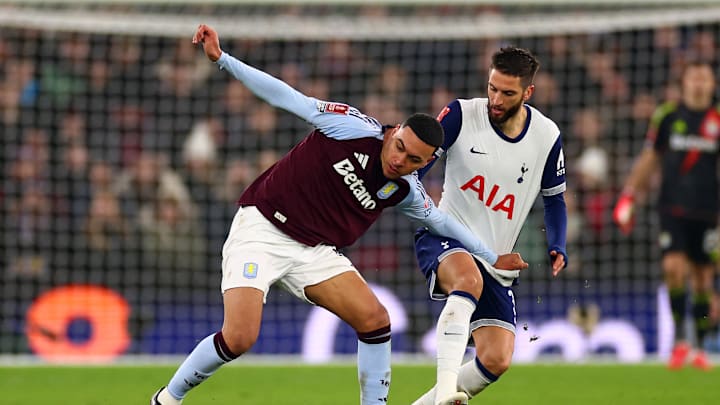 Rodrigo Bentancur in action against Aston Villa 